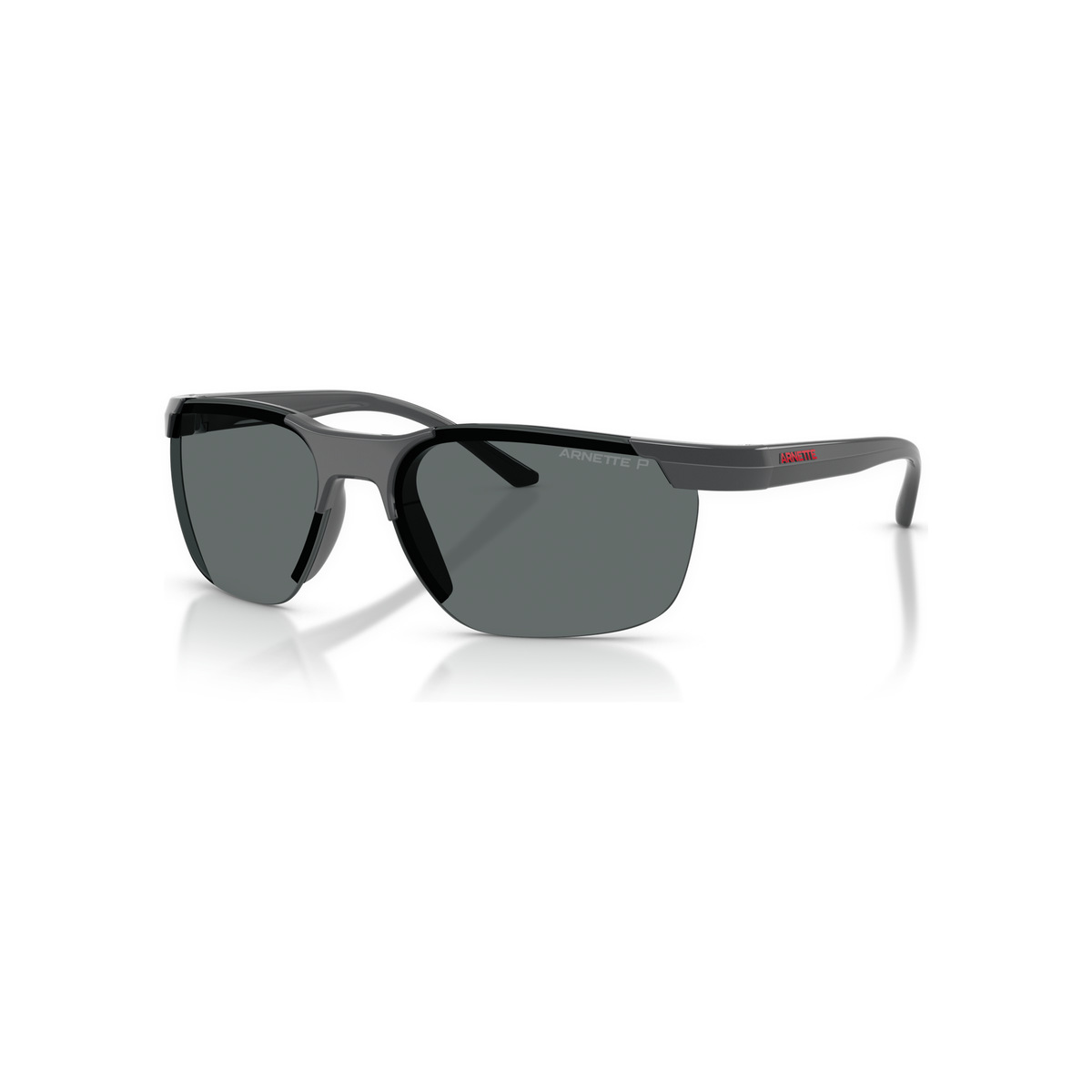Sporty grey frame Arnette sunglasses with dark polarized lenses for driving